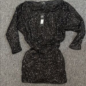 Fashion Nova Glittering Black Sequin Top